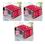 COVMART Microwave Oven Dust Proof Cover with Side Puch Bag Cotton Linen Kitchen Storage Bags Blue Pack of 2