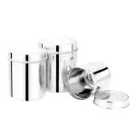 SEGA Stainless Steel SR Ubha Dabba Set of 3 for Kitchen (10x12) (Capacity: - 1000,1400,1800 ml)