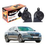 Oshotto 12V Car Horn- Trumpet Sound 2Pc Set(Low + High) For Skoda Superb (Black)