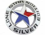 CARIZO Premium Zinc Alloy Badge, 3D Premium Car Side Fender Rear Trunk (Design: Silver Lone Star Edition, Silver) Emblem Logo Badge Decals