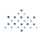 Comet Busters Blue, Silver Diamond Shaped Bindi For Women