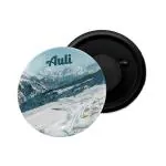 Dhcrafts Multicolor Metal Uttarakhand Auli Printed Fridge Magnet, 5.8 Cm