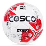 Cosco Platina Leather Men's Footballs, Size 5 (White/Red)