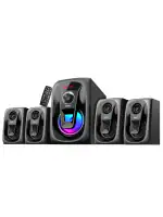 Foxin FMS-5400 4.1 Channel Multimedia Home Theater Speaker with Subwoofer, Bluetooth, Remote Control and USB Slot, AUX Input - 90 W