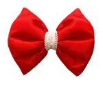 For The Fur Kids Red Red Silk Dog Bow Tie With Lace