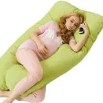 SNOOZY fabric ultra soft u-shape pregnancy pillow fluorescent green