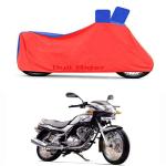 Bull Rider Red, Blue Polyester Two Wheeler Cover For Tvs Fiero F2
