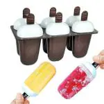 Kayru Set of 6 Plastic Reusable Ice Pop Makers, Homemade Popsicle Frozen Ice Cream Moulds Tray Kulfi Candy Ice Lolly Mold for Children & Adults,ice Candy Maker,Candy Box,ice Candy Maker (MULTI COLOR) (PACK OF 1)