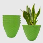Flower Pots Modern Flower Pot Flower Pots for Indoor Gardening Pots Plant Pots for Home Décor (Pack of 4, Green)