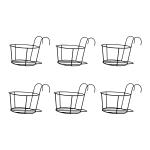 Homely Get Crafty Hanging Flower Pot Holder Railing Potted Plant Stand/ Gamla Stand for Home Balcony Decor Set of 6