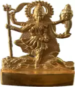 Chkoteravatiya Gupangam Beautiful Kali Maa /Maa kali idol 11cm for Home/Cardashboard/Temple/office Decorative Showpiece - 11 cm (Metal, Gold)