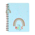Doodle Hard Bound Spiral Notebook Diary With Bookmark Dangler And Sticker Pages - B5, 160 Ruled Pages, 80 GSM (Magical Rainbow)