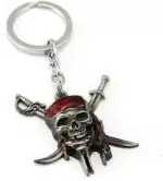 Giftingazebo Pirates of Caribbean Skull Metal Locking Keychain for Boys & Girls/Bikes/Cars Key Chain
