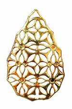 TIPTOP DECORATION Floral Leaf Golden Metal Charms (Pack of 100)