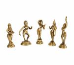 Kartique Brass Apsara Dancing Lady Statue (pack of 5)