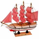 Decorica Enterprises SHIP SHOWCASE FOR LIVING ROOM | COLOUR-RED