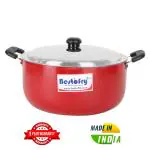 Bestofry Premium Non Stick Coated Aluminium Large Biriyani Pot with Lid | 6 Litres | 26cm