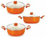 Nirlon Orange Ceramic Cookware Set 3 pcs (CC_ Cas20_ Cas22_ Cas24)
