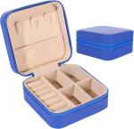 INKULTURE PU Leather Jewellery Organizer Box For Girls And Women | Travel Jewelery Organiser For Rings Earrings Necklaces Bracelets | Pack of 01 (Small-Navy Blue)