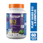 Fast&Up B-12 + B-Complex - Vegan B-12 + B-Complex, Natural, 100% RDA for Vitamin B-12 (60 Tablets)