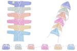 Kwitchy Newborn Baby Clothing Set Front Open Jhabla Shirts Nappies & Caps (Multicolour 0-6 Months) (Pack of 6)