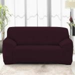 HOTKEI 3 Seater Wine Polycotton Big Universal Non-Slip Elastic Stretchable Sofa Set Cover Protector for 3 Seater Sofa seat Stretchable Cloth Full Covers