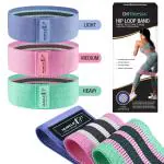 MuscleXP DrFitness+ Hip Loop Fabric Resistance Band For Set of 3, Fabric Resistance For Women & Men, Hip Loop Band, For Added Strength, Muscle Grouth, Exercise Usable In - Home & Gym (Low, Medium, Heavy)