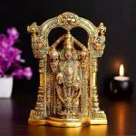 Webelkart Premium White Metal Lord Tirupati Balaji Idol Statue for Home and Office| Tirupati Balaji Murti (Gold, 9.50 Inch)