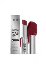RENEE Matte Lock Lipstick- 02 Folk, Moisturizing, Long Lasting & Weightless Formula, Intense Color Pay Off with Ultra-Matte Finish, Enriched with Avocado oil, Vitamin E, D & Beta-carotene, 3.5 Gm