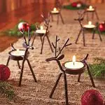 The Purple Tree Cast Iron Christmas Reindeer Tealight Holder, (Pack of 2) , Christmas Candle Holder, Diwali Candle Holder, tealight Holder, Diwali Gift, Best Gift for Diwali Decor, Diwali Decoration