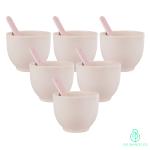 The Bamboo Co Cute Dessert Cups- It’s Treat Time! -Set of 12 | Includes 6 cups & 6 dessert spoons | Eco-friendly |Organic & Natural