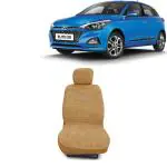 Kingsway Towel Fabric Car Seat Covers for Hyundai Elite I20, 2018 - 2020 Model, Material: 100% Cotton, Color : Beige, Complete Set of All Seats (Car Specific Front + Rear Seat Covers)