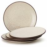 Bodhi House Ceramic Handcrafted Serving 4 Dinner Plates | Dining | Stoneware | Dinnerware | Scratch Resistant | Microwave & Dishwasher Safe | Set of 4 | Beige-Speckle