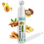 Keoni Natural Vita Rich Under Eye Cream for Dark Circles for Women & Men enriched with Chia Seed Oil, Coffee Oil, Vitamines E & B3 with Cooling Massage Roller to Reduce Dark Circles, Puffiness and Fine Lines