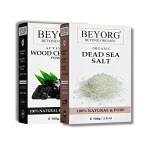 BEYORG Organic Activated Charcoal and Mud Powder for Anti Acne and Pimples and Blackhead Removal - 200 g