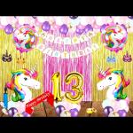 SV Traders Unicorn Theme 13th Birthday Decoration For Girls/Boys/Kids Combo Of 80 Pcs