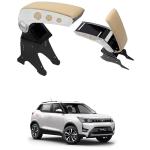 Oshotto Dual Tone Car Armrest Console Beige & Chrome Compatible with Mahindra Xuv-300