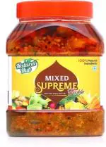 Natural Hub Mother Made Organic Punjabi Mix Vegetable Pickle (The Real Taste Of Punjab) Mix Achaar Red Chilli, Green Chilli, Mango, Ginger, Garlic, Tenti, Carrot, Lemon Pickle (1 kg)