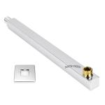 BATH GURU Heavy Duty Stainless Steel Bathroom Shower Arm Chrome Plated Brass Thread Overhead Shower Arm Extension Square (24 INCH)