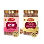 SHYAM CHARAN Dhoop Sticks of Rose and Balaji Chandan with Stand Pack of 2 Jar (240 Sticks)
