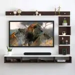 Anikaa Cindy Engineered Wood Wall Mount TV Entertainment Unit (Wenge/White) (Ideal for 43 Inch) (D.I.Y)