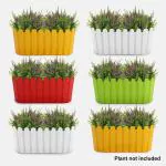 YUCCABE ITALIA Shera Fence-TRA 14 INCH Plastic Flower Pot