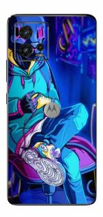 TOPPINGS printed Matte Finish Vinyl mobile back skin (This is Not Back CASE/COVER) for Motorola Moto G72 Design F02 -MT