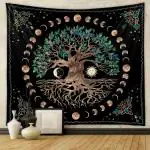 Hasthip Black Tree Of Life Tapestry Wall Hanging