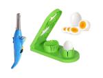 Blue Wonder Dolphine Shape Electric Gas Lighter With Plastic Egg Slicer Cutter, 2 in 1 Egg Slicer Multi Purpose Egg Dicer & Wedger and Multicolour, Pack of 2