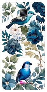 Gift Minister Soft Designer Mobile Case For One Plus 3 Back Cover Slate Gray - Blue Wide Watercolor Pattern Flowers Birds Leaf Flexible Scratch Resistant Dustproof Camera Protection Clear 1Pcs 17018