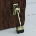 Plantex Heavy Duty 5 inch Kick Down Door Stopper with Strong Rubber Grip for Tile/Vinyl/Hardwoods/Carpet Floor for Home and Office Doors Pack of 1 (Black)