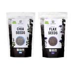 Organicana Combo of Organic Chia and Raw Flax Seeds 250gms each- Rich in Omega 3 and Omega 6 | Great for Weight Loss