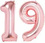 FANEX 19 No. Happy Birthday Foil Balloon Decoration Items (Pack of 2)