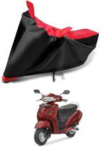 Auto Hub Bike Body Cover for Honda Activa 4G , Dustproof UV Protection water resistant Custom Fit Cover-(Black-Red)